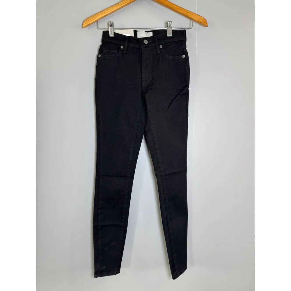Everlane The Mid-Rise Skinny Stretch Jeans Black Organic Cotton‎ 23 Regular NEW